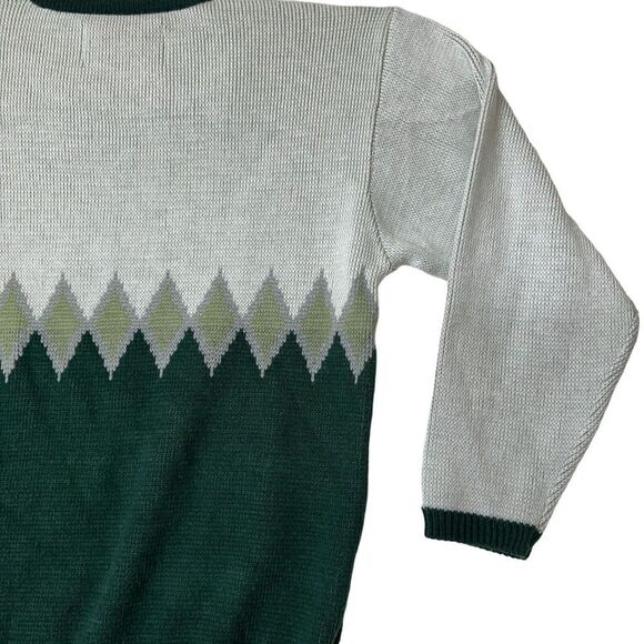 Split 500‎ Mens Geometric Knit Sweater L Green & Gray - Picture 7 of 16